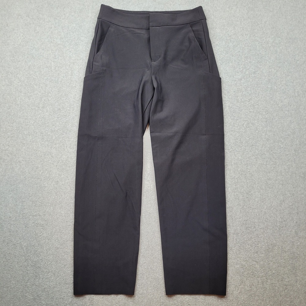 Athleta‎ Stellar Straight Crop Pant Womens 4 Black High Rise Stretch Trousers